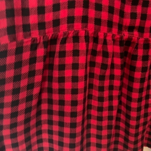 J Jill Red & Black Plaid Button Down Cabincore Cottage Top Size XL - Picture 5 of 7